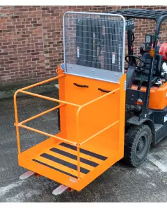 FORKLIFT MOUNTED PLATFORM WITH EASY ACCESS - C RANGE, ACCESS PLATFORM, SAFEFENCE, INVICTA, MAN-UP CAGE, MAN UP PLATFORM, PLATFORM, fork lift access platform, fork lift access platforms, SAFETY CAGE