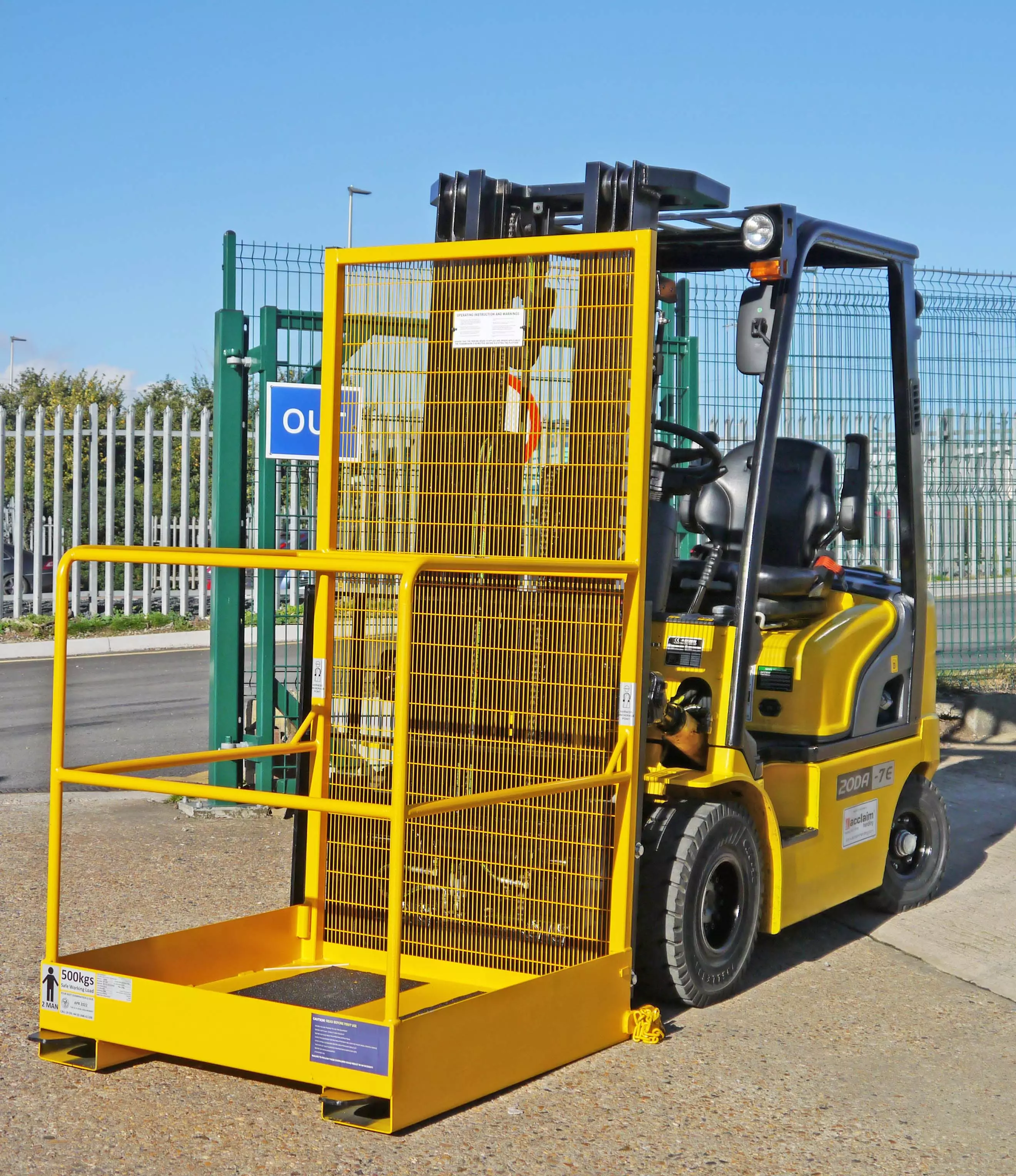 FORKLIFFORKLIFT MAN CAGE ACCESS PLATFORM - LTAP - SIDE VIEW AND ATTACHED